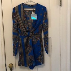 Royal blue print dress